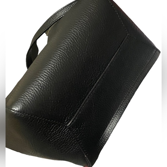 BORSE IN PELLE Leather Tote Shoulder Bag Black Removable Red P…Dark Lolita - Picture 9 of 13